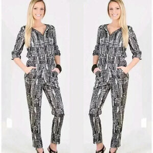 NWT W118 by Walter Baker Peavey Jumpsuit Gray Reptile Small